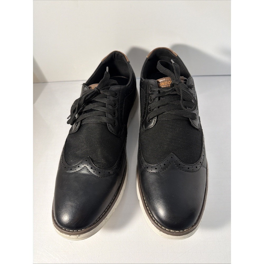 LONDON FOG Collection Mens Sneakers Oxford Style  size 11 Lace up Shoes Black - Picture 4 of 16